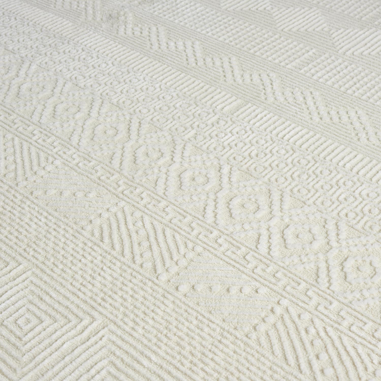 VIMODA Teppich Wohnzimmer Schlafzimmer Skandinavisch Modern | Pflegeleicht | Qualitativ Hochwertig |,Farbe:Creme;Maße:120x170 cm