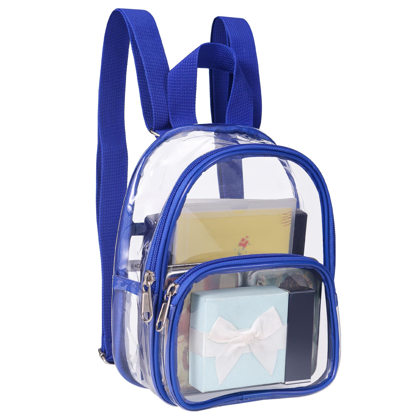 USPECLARE Clear Mini Backpack Stadium Approved 7.5 x 2.8 x 9 Inches | See Through Backpack for Little Boys &amp; Girls for Concert, Festival, Sport Events