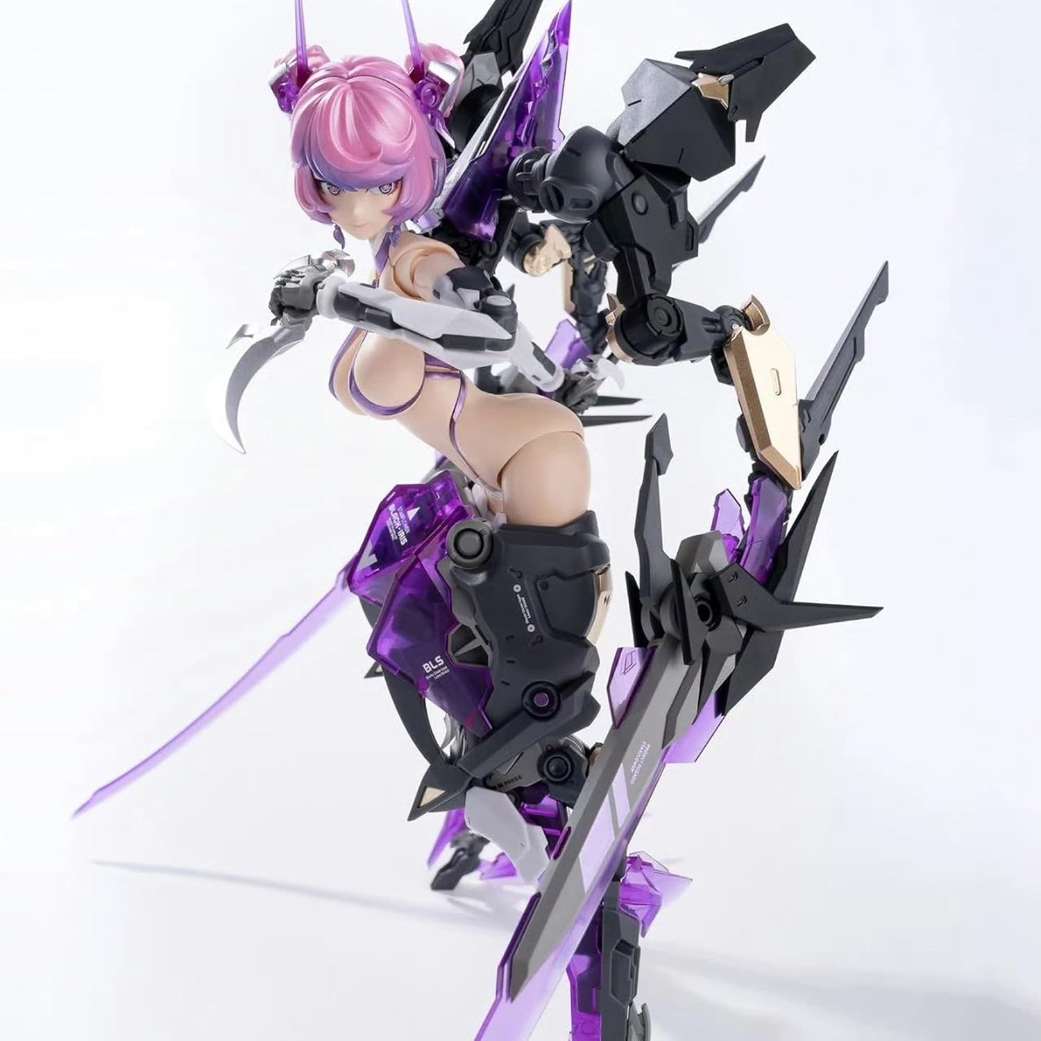 Earnestcore Craft Rosado Project RS-02 Starflower Black Iris 1/10 Scale 7.9-Inch Pre-Painted Complete Action Figure with Movable Eyes, Interchangeable Faces, Weapons & Poseable Wings, Ages 15+