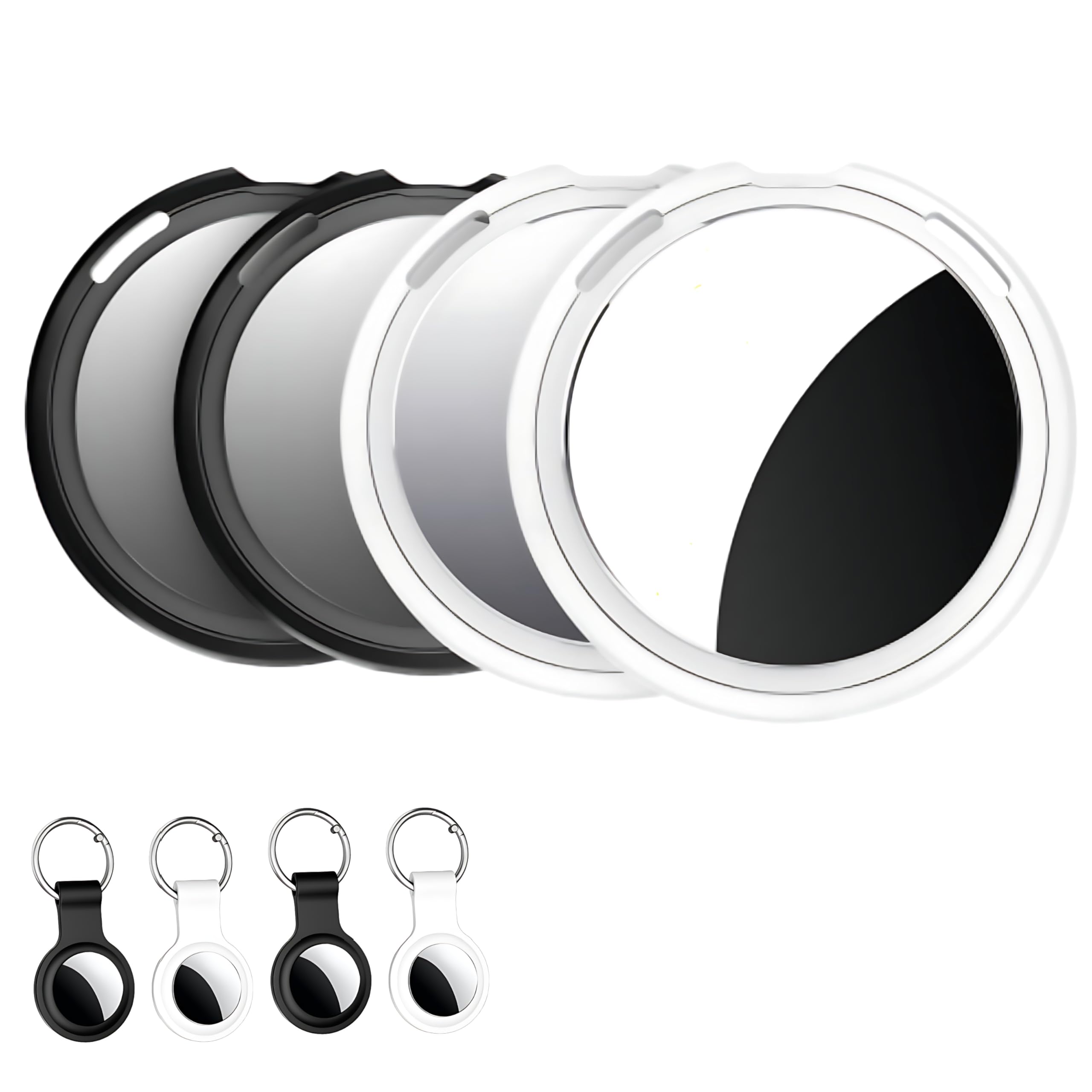 Air Tracker Tags 4 Pack [Apple MFi Certified] Pair with Apple Find My(iOS Only) Smart Bluetooth Tracking Tags Key Finder Item Locator Waterproof Worldwide Tracker for Pets Wallet Backpack Dogs Luggage