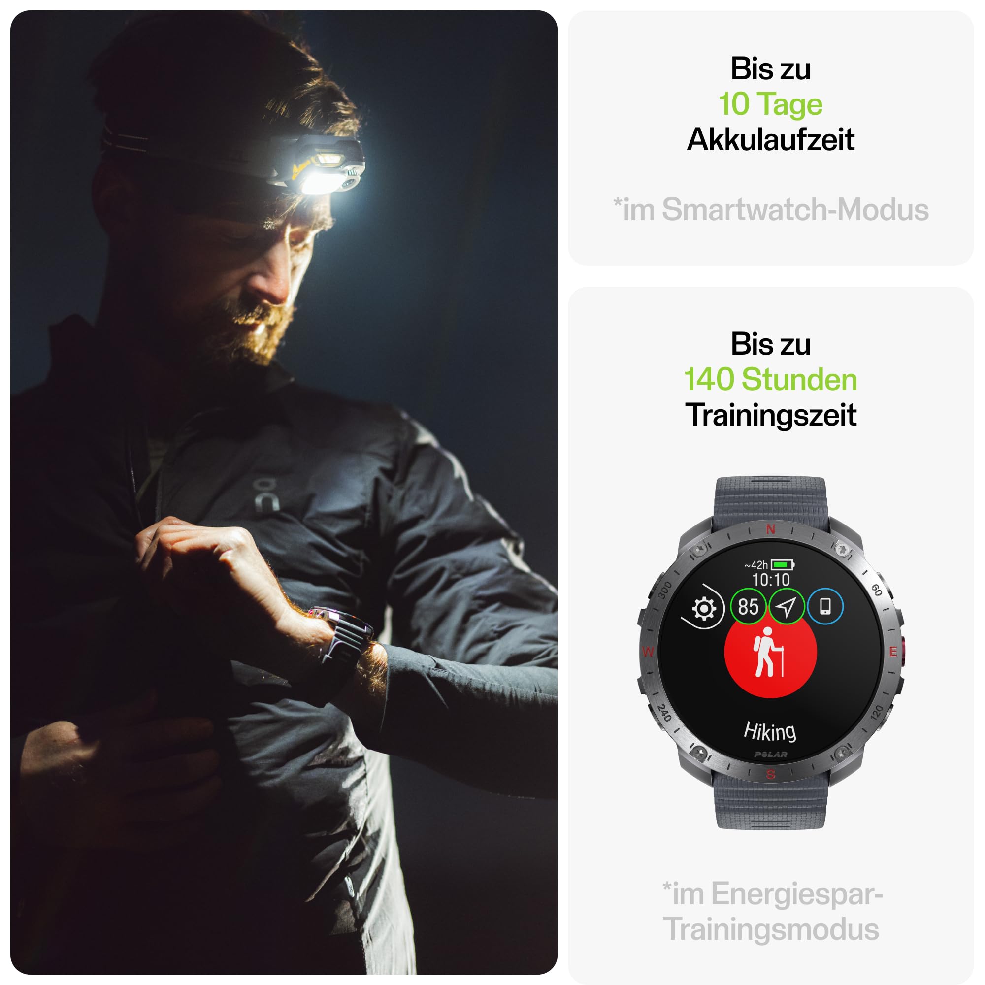 Polar Grit X2 Pro – robuste GPS-Sportuhr mit zusätzlichem Lederarmband, optischer Pulsmessung, Smartwatch-Navigation und Biosensorik für beste Leistungen. Die Outdoor-Uhr für das ultimative Abenteuer.