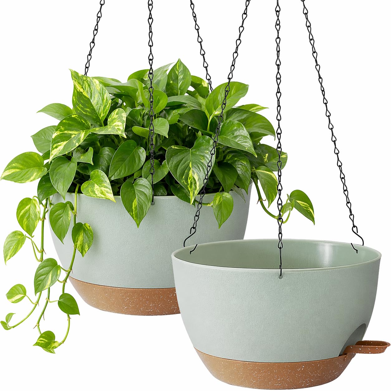 TYMENSH Self Watering Hanging Plant Pots, Set of 2