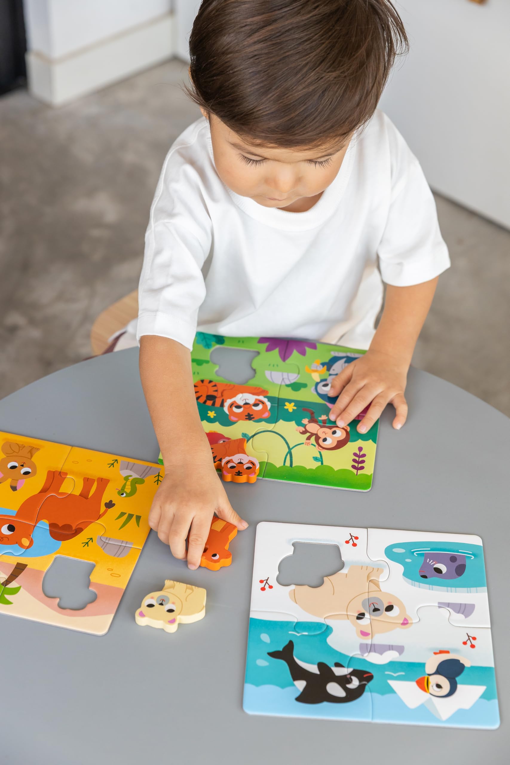 Goula 6 Habitat Puzzles Éducatifs en Bois pour Enfants dès 2 Ans