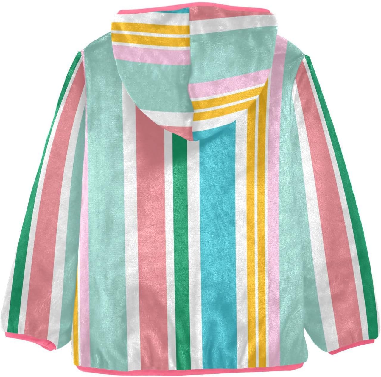 GuoChe Heerful Colors Interesting Stripes Toddler Sherpa Jacket