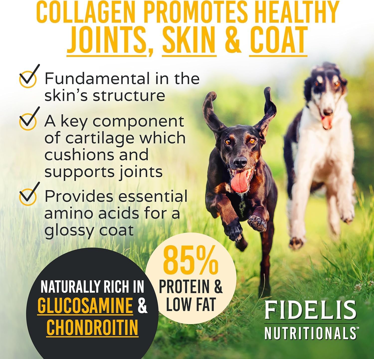 FIDELIS Rawhide Free Dog Chews Long Lasting, Treat Sticks, Dog Treats, Small & Large Dogs, Beef Collagen, Gluten Free, Grain Free, Pet Chew, Bones-Alternative, Made in USA, 4pk, Peanut Butter, 10"