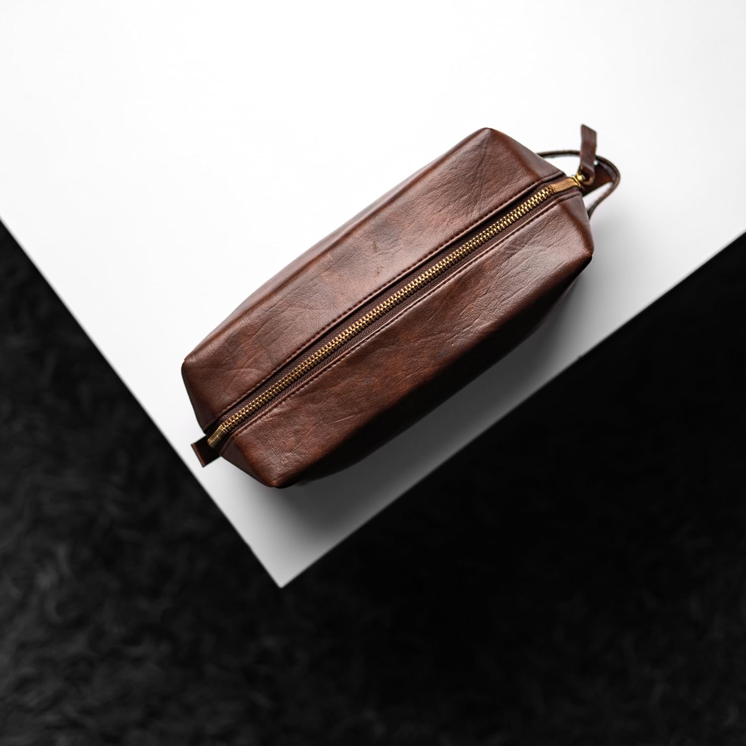 RUBAB MEN Premium Toiletry Kit Bag | Waterproof Vegan Leather Pouch for Men & Women | Cosmetics & Grooming Travel Organiser & Toiletries Bag | Tan Shade - Image 7