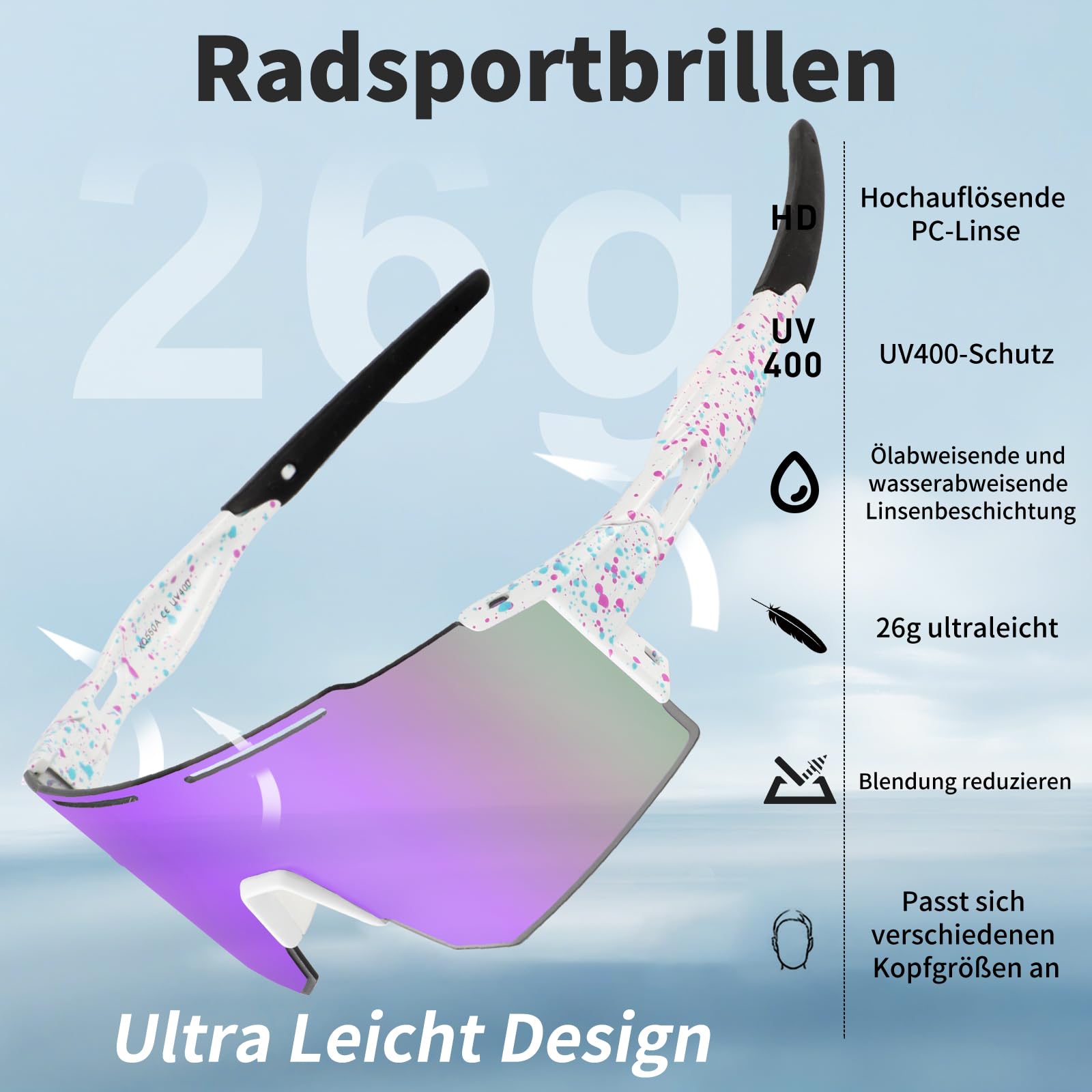 Gafas de Sol deportivas polarizadas Gafas de sol a prueba de polvo a prueba de viento antireflejo antiniebla Gafas de Ciclismo para Hombres y Mujeres