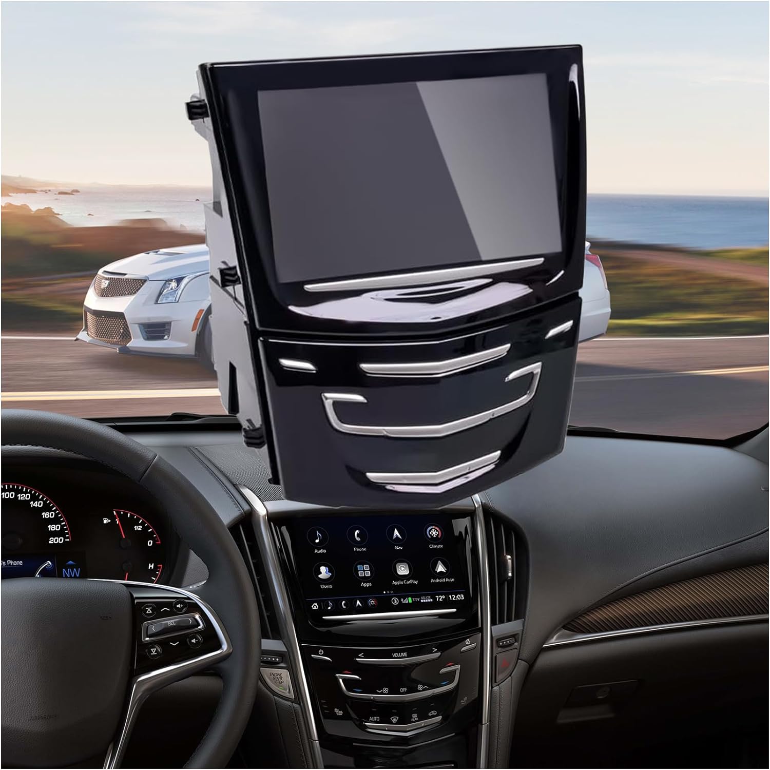 Generic Fit Cadillac CUE System Touch Screen Navigation Radio New OEM Replacement Compatible with Cadillac ATS CTS SRX XTS ELR 2013-2020 Without Heated & Cooled Seat Function