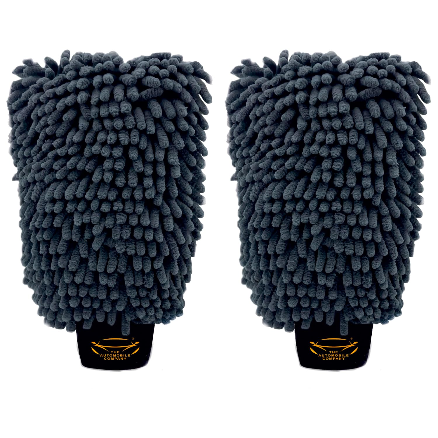 The Automobile COMPNAY Dual Sided Chenille Microfiber Wash Mitt 2500 GSM Pack of 2 | Multi-Purpose | Super Absorbent Gloves for Car & Bike Washing | Perfect Wash Clean Lint-Scratch | Extra Large