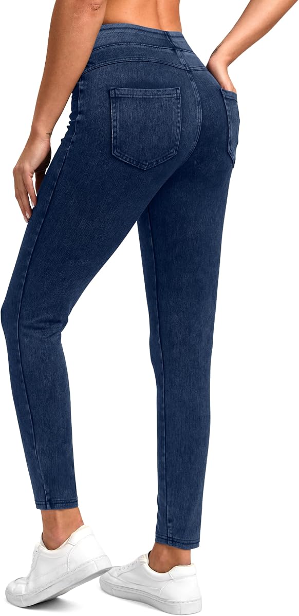 Rammus Jeggings for Women High Waisted Skinny Jeans | Pull on, Stretchy, Jean Leggings, Elastic Waist, Trendy, Pockets, Denim Pants, Comfortable