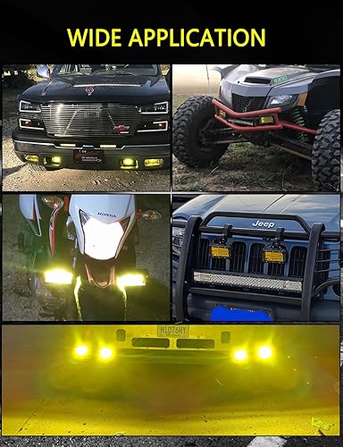 Miniatura 5 de SAMLIGHT - Barra de luz LED, 2 unidades, impermeable, de 5 pulgadas, 72 W, 24 luces LED, luces todoterreno, luces amarillas, antiniebla, trabajo,