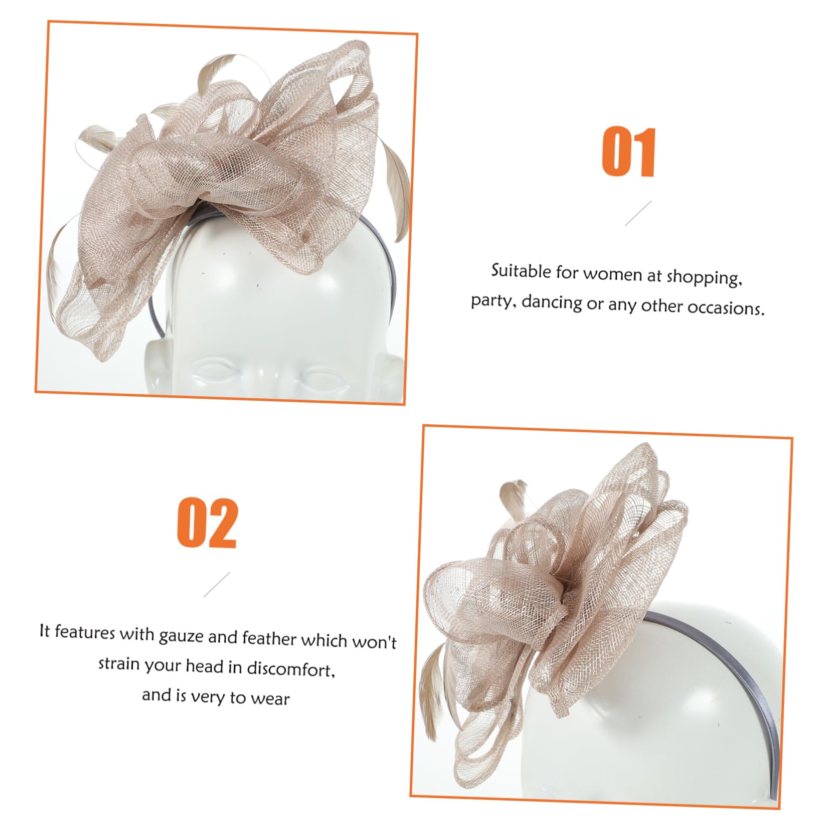 Housoutil 3pezzi Fasce Per Garza Grigia Accessori Eleganti Per Donne Per Feste e Matrimoni Morbide e Leggere Per Decorare Acconciature
