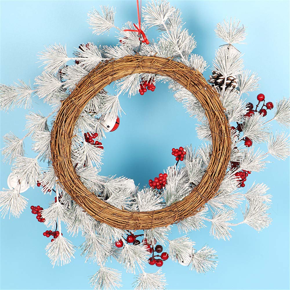 Guirlande De Noël Ruban Décorations Pleine Récolte De Cerises Feuilles Blanches Remise sur Le Mur Décor À La Maison 45cm