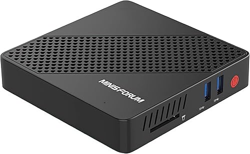 MINISFORUM N40 Mini PC Computadora de escritorio silenciosa sin ventilador de 4 GB de RAM, 64 GB eMMC Micro PC, Celeron N4020 hasta 2.8 GHz, LAN de