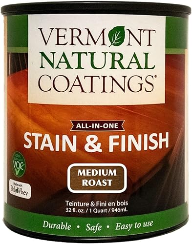 Miniatura 25 de Vermont Natural Coatings PolyWhey Stain & Finish - Snowfall White - Cuarto de galón Nevada Blanca,tueste oscuro,Ébano Fireside,Cereza