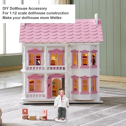 Miniatura 5 de Alomejor Personas de porcelana en miniatura con extremidades movibles realista Mini muñeca de niña de cerámica para casa de muñecas escala 112