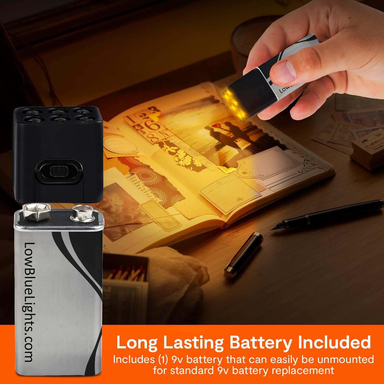 Amazon.com: LowBlueLights Mini Amber Flashlight, 9V Blue Light