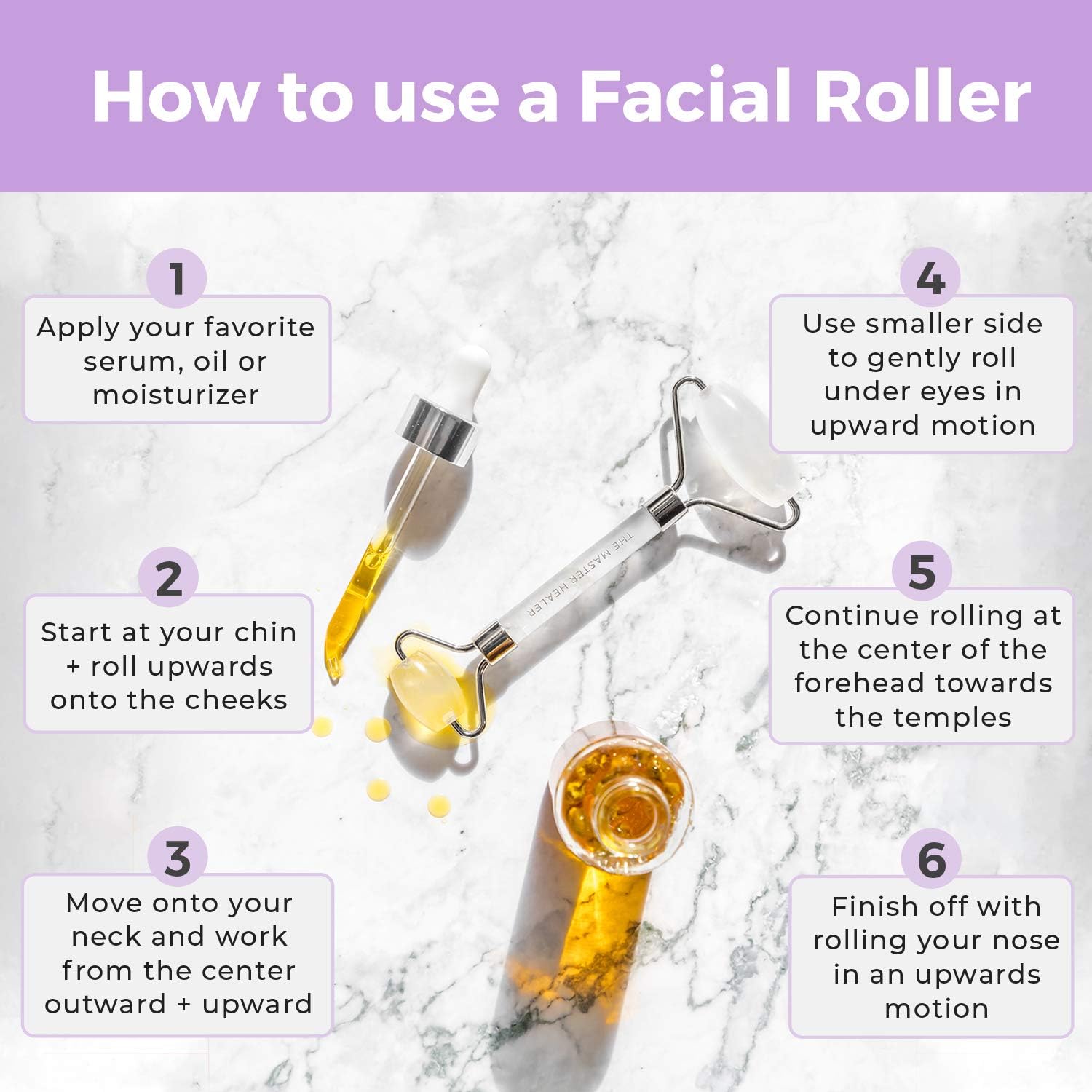 Teami Clear Quartz Face Roller - Best for Reducing Puffiness, Fine Lines, Getting Skincare Products to Penetrate Deeper, and as a Face Massager for Relaxation