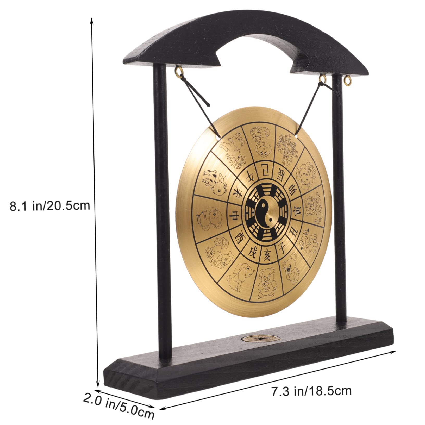 ifundom Delicate Gong Ornament Drumstick Adornment for Home Office Desk Asian Decor Chinese Traditional