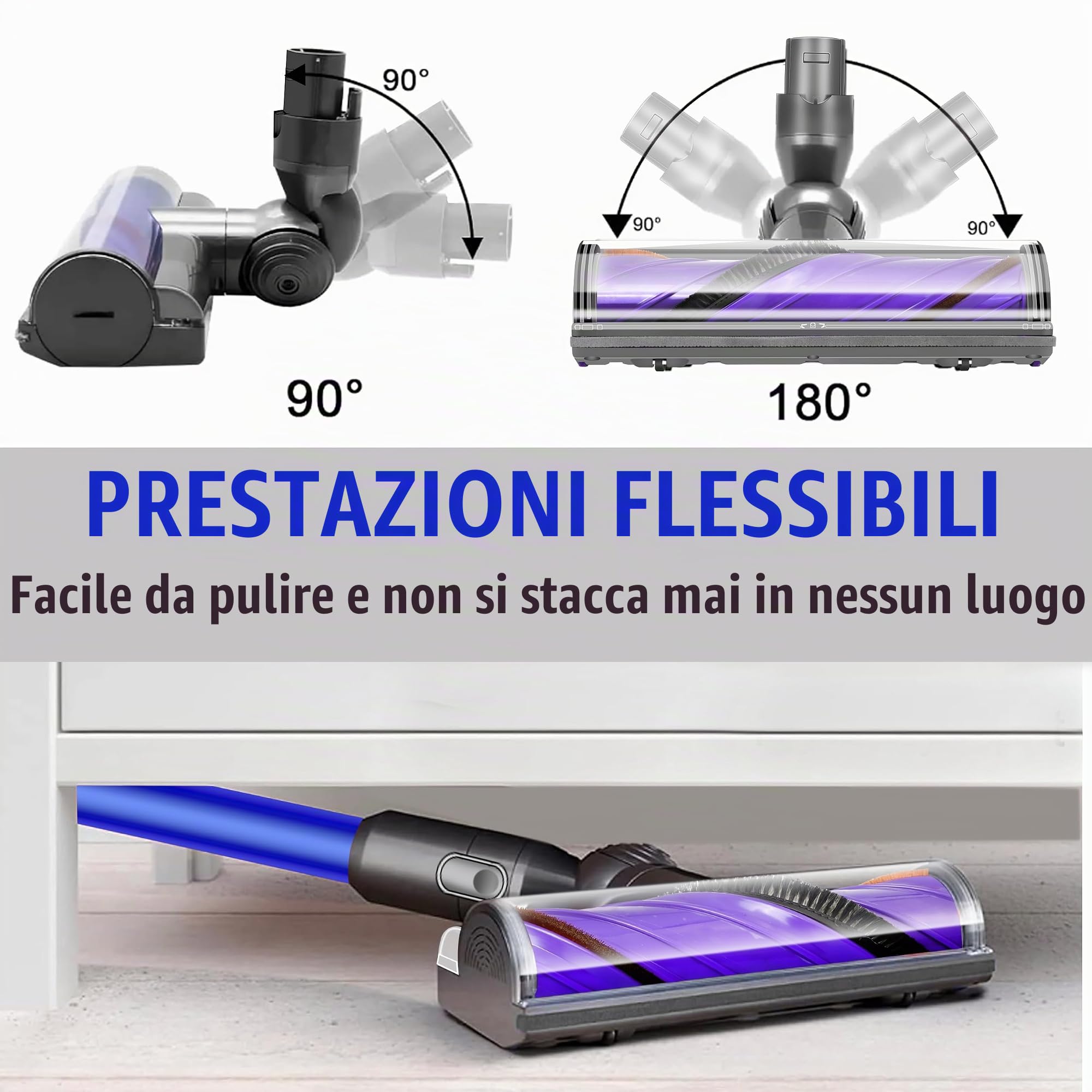 Spazzola di Ricambio compatibile per Dyson V6 DC62 DC58 DC59 Rullo adatto per Tappeti e Pavimenti Duri, Facile Rimozione Peli e Capelli