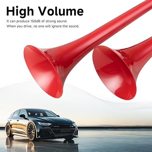 Miniatura 8 de FARBIN Bocina de tren para coche, bocina de aire súper ruidosa, 12 V, 150 db, kit de bocinas de camión de trompeta dual con compresor y botón para