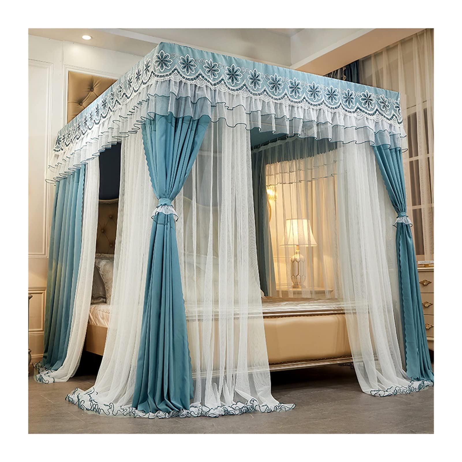 Auvent de lit à 4 barres de support Style 1 de 2m de haut pour chambre de maître