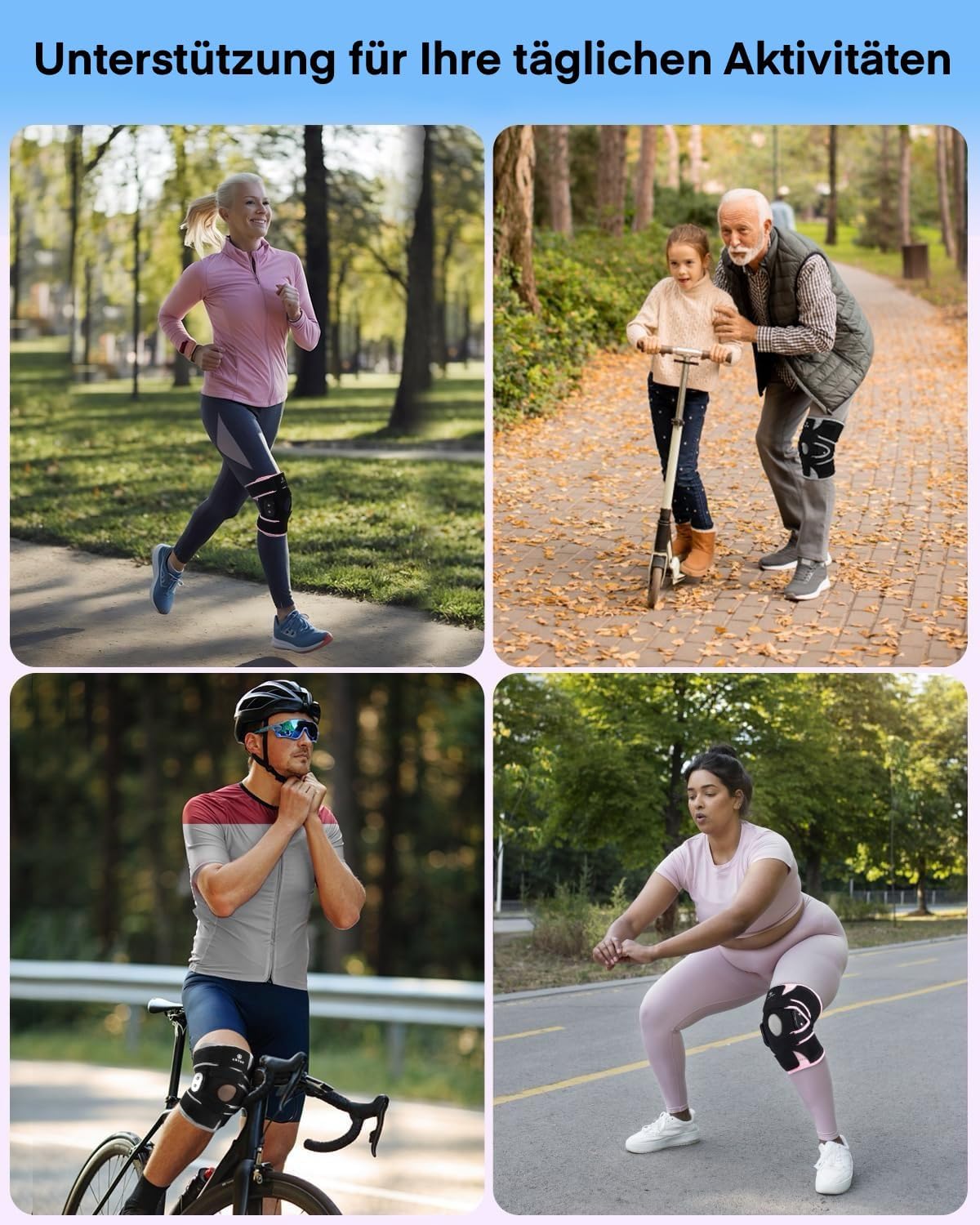 ABYON Kniebandage für Damen Männer – mit Metallschienen, Patella-Gelpolster, 360° Gurt, bei Meniskusriss, Bänderverletzungen, ACL/MCL, Arthritis & Operations-Erholung, Laufen, L