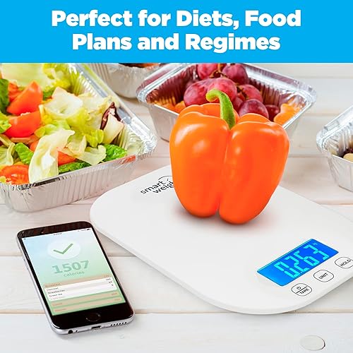 Miniatura 3 de Smart Weigh Báscula digital de alimentos de cocina de 11 libras, báscula de peso mecánica precisa con modos de 5 unidades, gramos y onzas para