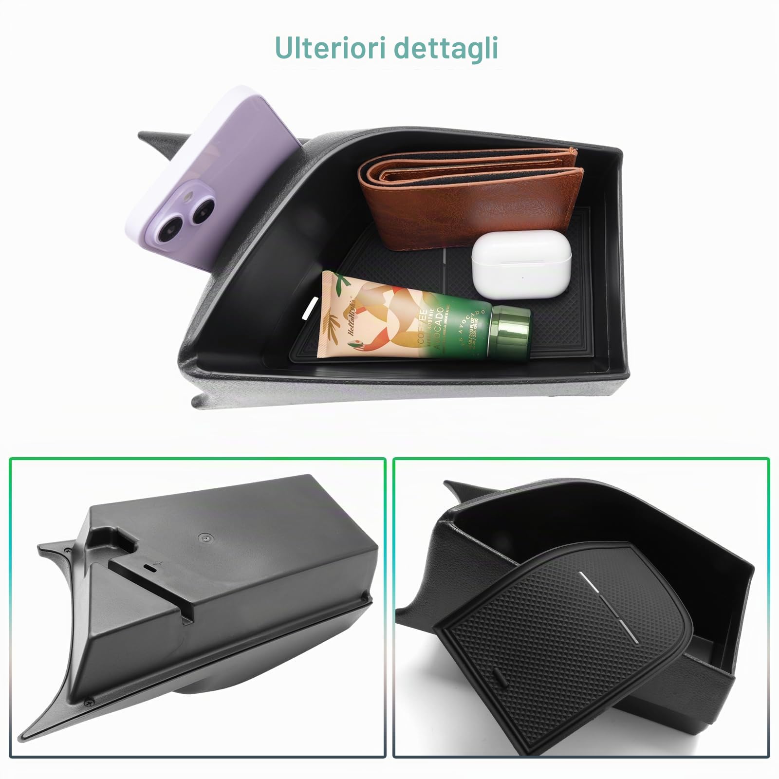 GAFAT Compatibile con BMW X1 F48/ X2 F39 2016-2022 Contenitore per Console Centrale, X1 F48 Organizer per Braccioli, Vano Portaoggetti, X1 F48 Accessori, X2 F39 Accessori (Nero)