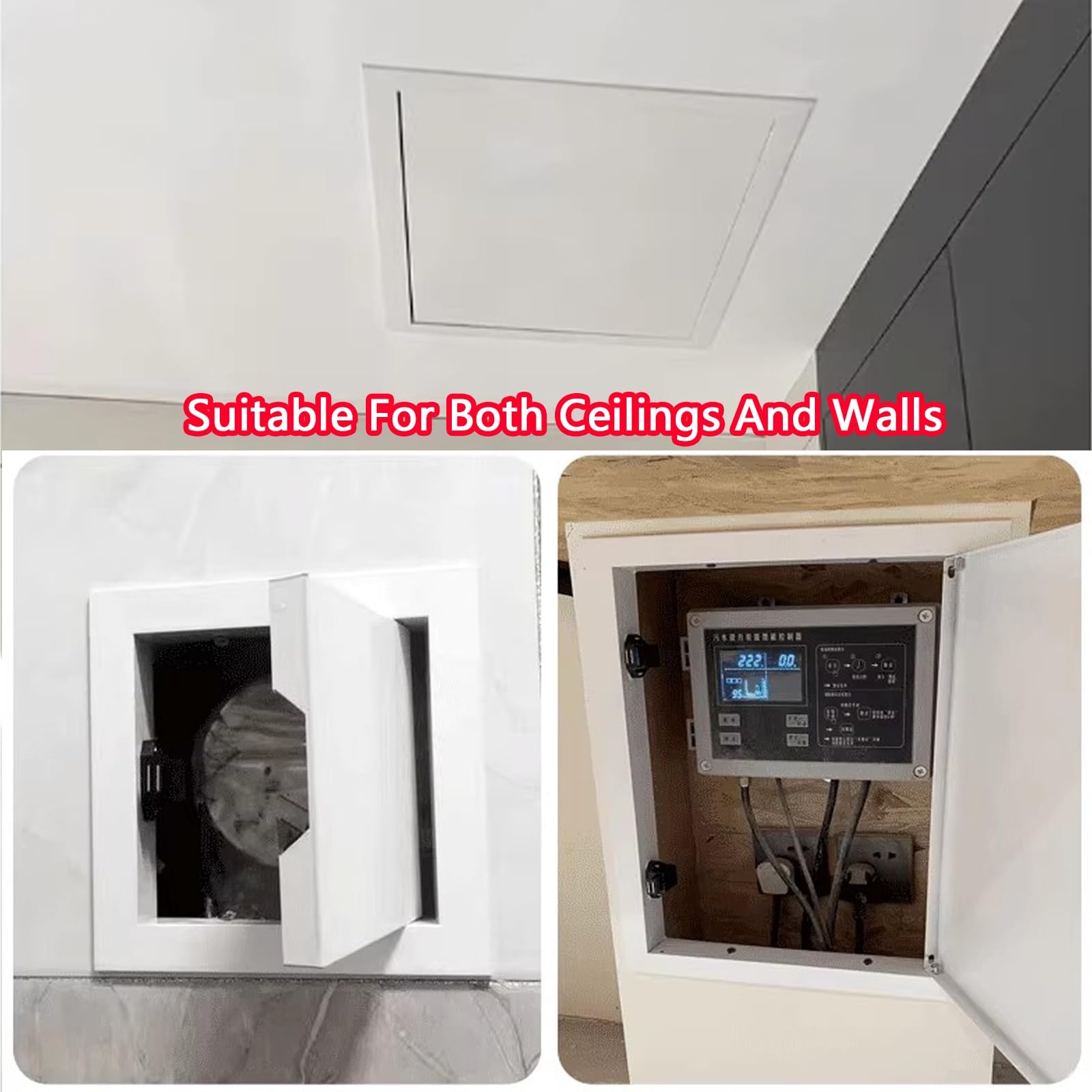 Paneles De Acceso For Paredes Y Techos, Cubierta De Inspección De Metal, Trampilla De Inspección Magnética De Aleación De Aluminio, Oculta Fácilmente Tuberías(White,20x30cm)