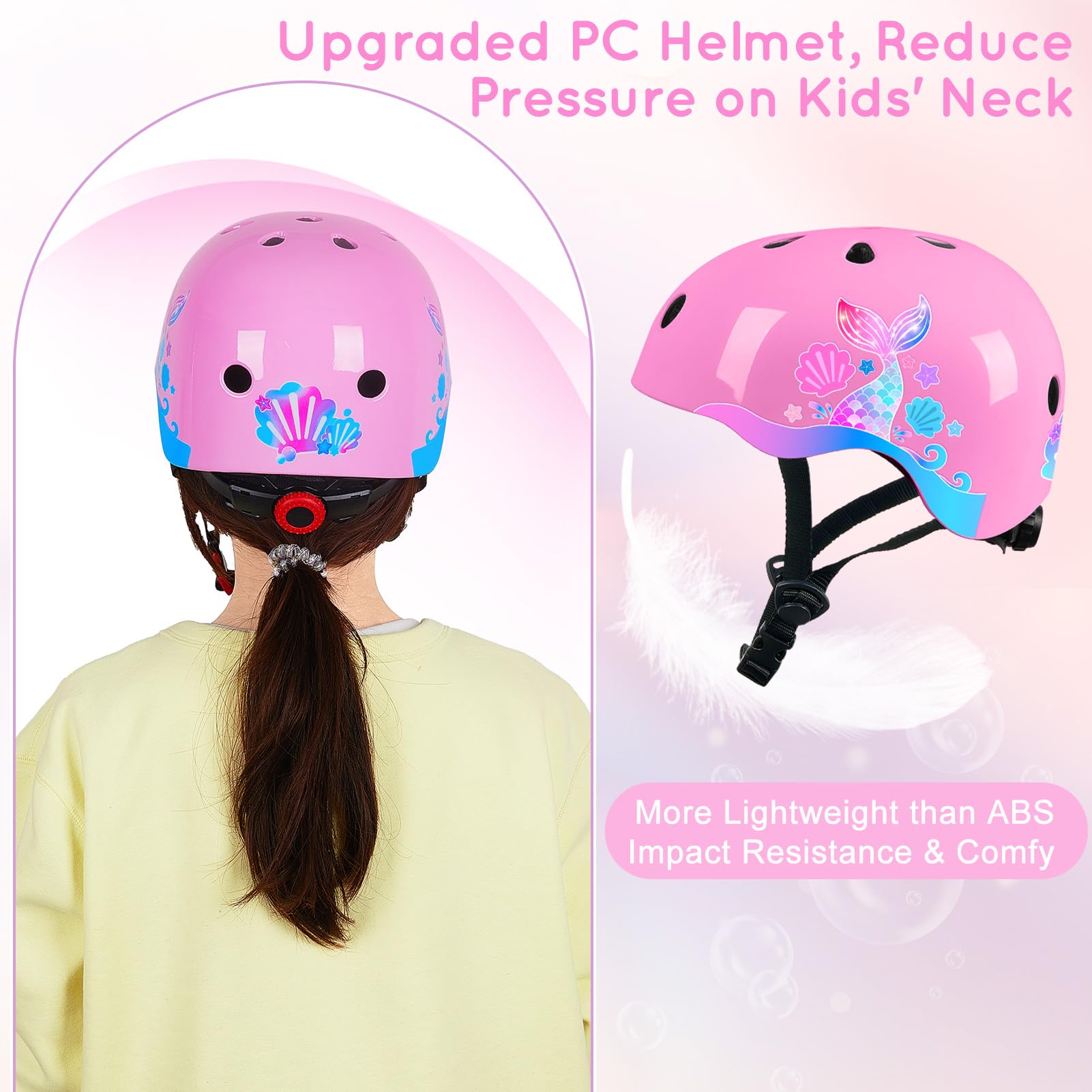 PLPPYFS Kids Bike Helmet Adjustable For Ages 3-5-8 Years, Knee