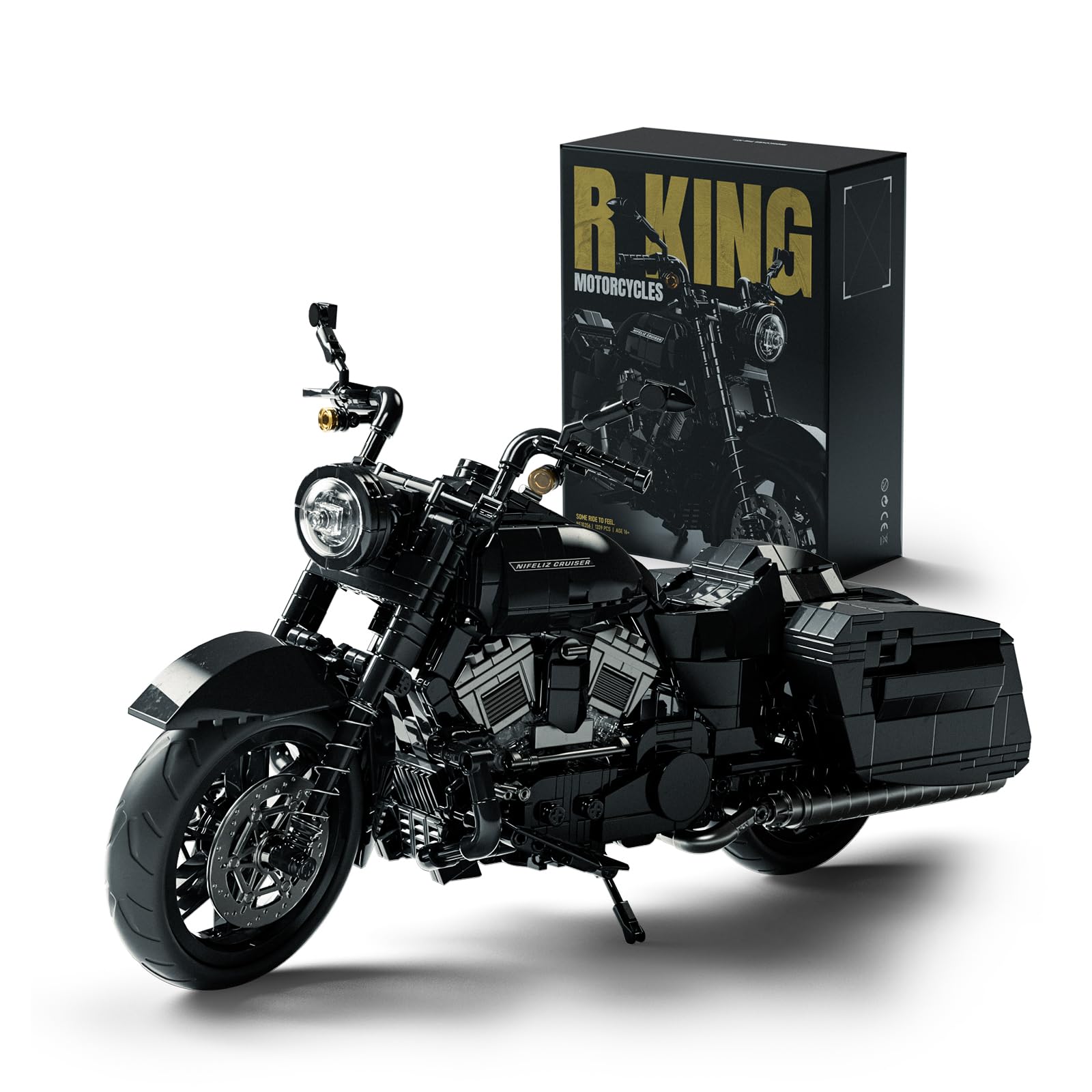 Nifeliz Kit de Construction de Moto Cruiser pour Adultes, Modèle de Motocyclette aux Détails Réalistes, Cadeau Collectionnable pour Passionnés de Moto (1 339 Pièces, NF10356)