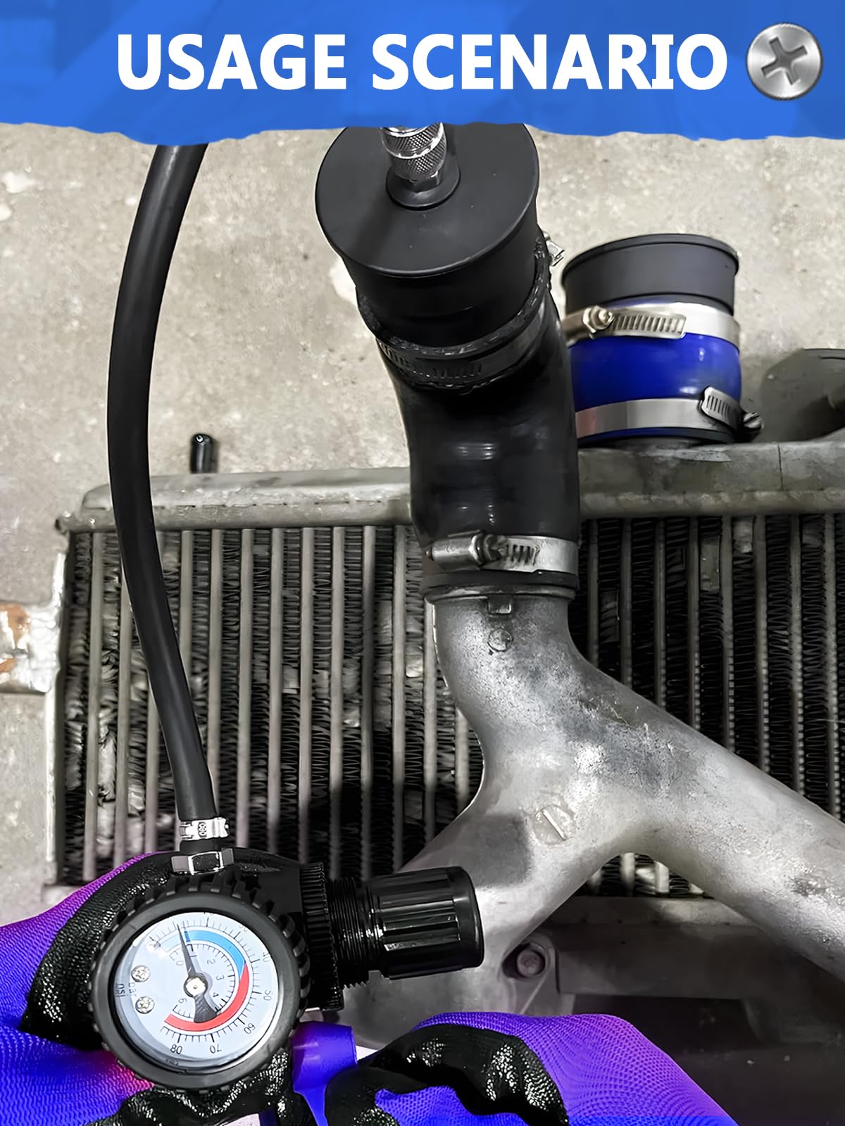 Turbolader-Ladeluft-System Adaptersatz 9-tlg. Abdrücksatz Prüfwerkzeug für Ladeluftkühler