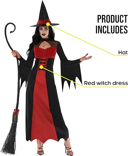 Miniatura 2 de Disfraz de bruja Morph para mujer (3 colores), disfraz de bruja malvada, disfraz de bruja para adultos, disfraz de bruja para mujer de Halloween