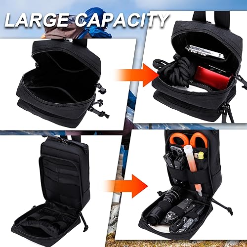 Miniatura 4 de Bolsa táctica reflectante Molle administrador, Molle bolsa de uso general EDC Molle Utilidad herramienta bolsa organizador bolsa modular bolsas