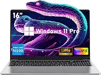 NIAKUN Laptop de 16 polegadas 2025, laptop para jogos, 16 GB de RAM, SSD de 1 TB, processador N100, FHD 1920 x 1200, aberto em 180°, teclado retroiluminado, Windows 11 Pro, desbloqueio de impressão