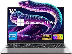 NIAKUN Laptop de 16 polegadas 2025, laptop para jogos, 16 GB de RAM, SSD de 1 TB, processador N100, FHD 1920 x 1200, aberto em 180°, teclado retroiluminado, Windows 11 Pro, desbloqueio de impressão
