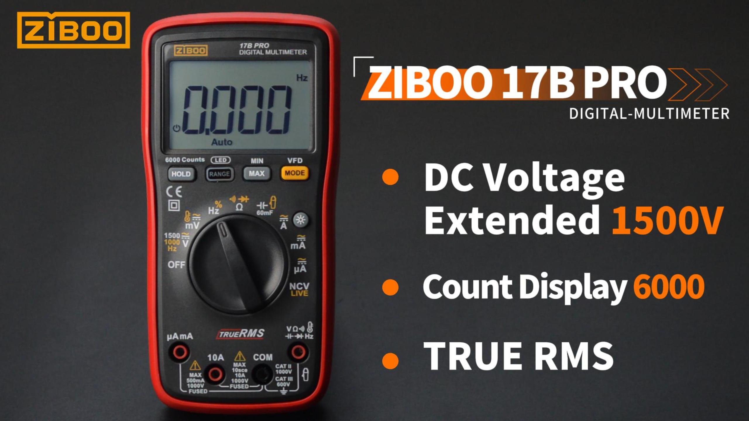 ZIBOO 15B PRO True RMS Digital Multimeter,for Electrical