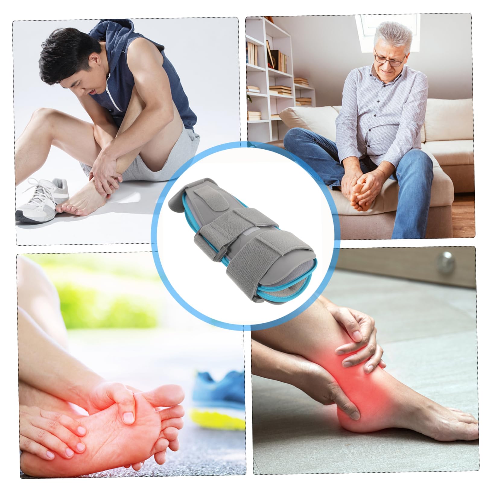 Beavorty 1pc Ankle Fixator Foot Supporter Foot Drop Corrector Foot Orthosis Plantar Brace Dorsal Planter Splints Foot Support Supply Ok Cloth Composite Material Grey