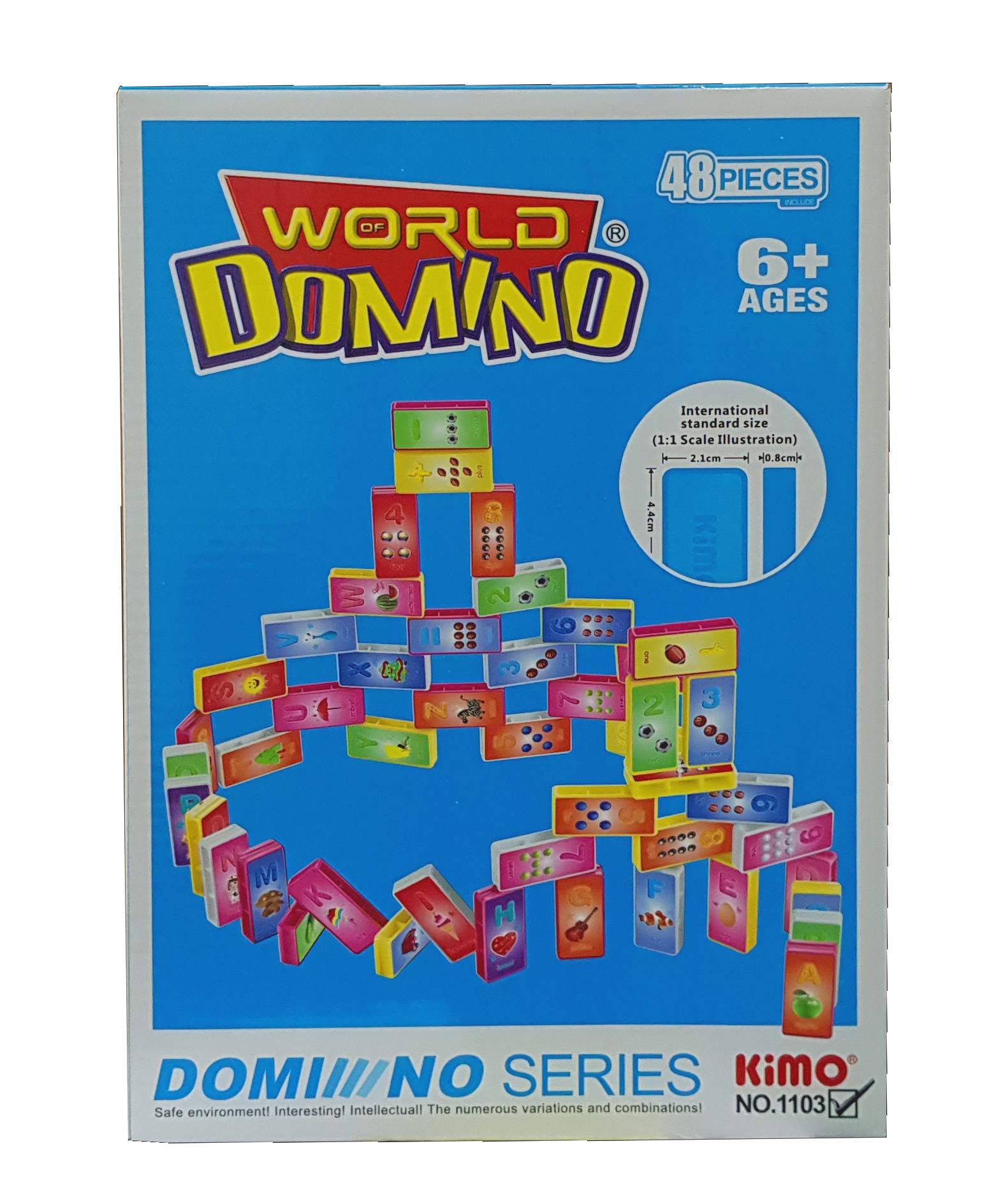 Magicwand® Set of Educational Domino Rally Building Blocks Racing Tile Game (48 Multi-Colored)