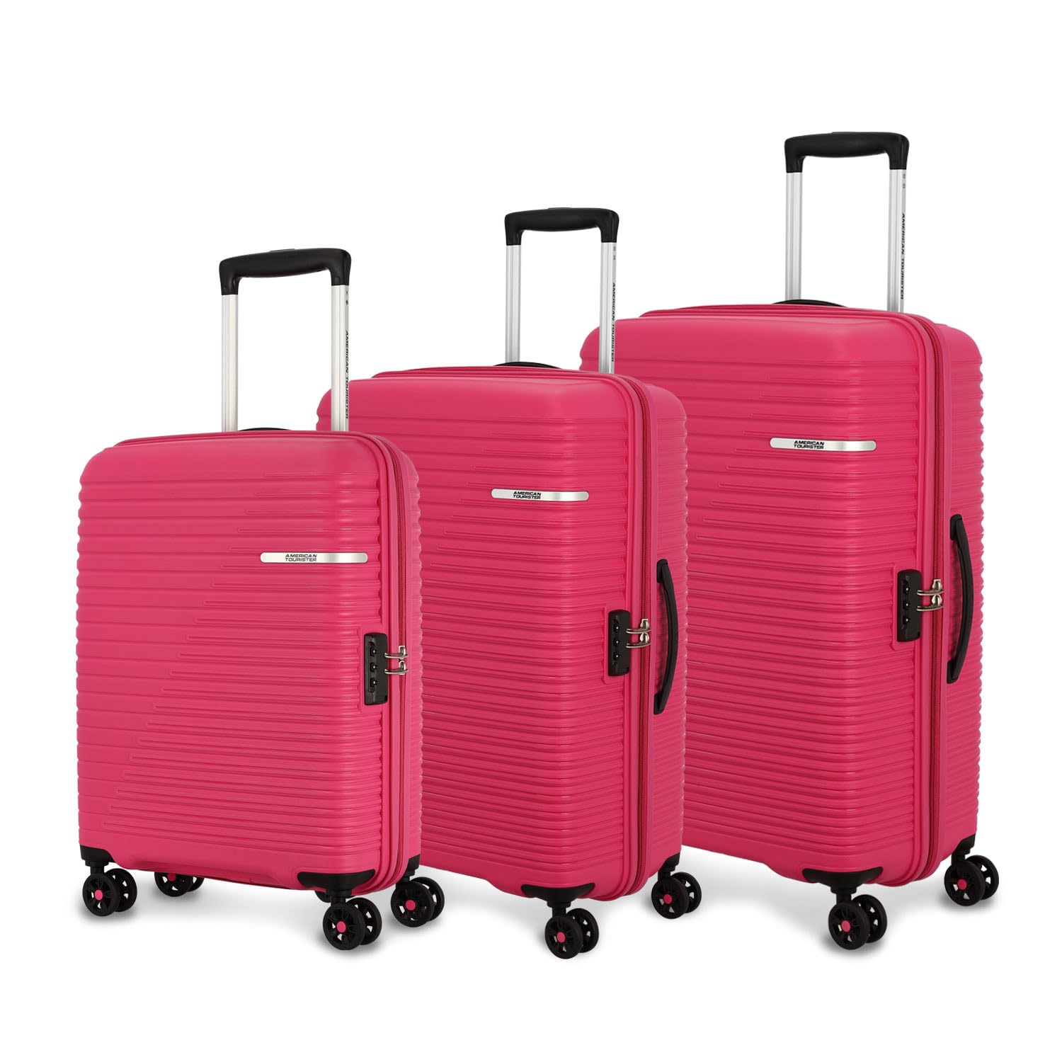 American Tourister Liftoff Spinner 3 Pc Set Berry Blast Polypropylene Hard Luggage with Double 4 Wheel (Trolley/Suitcase), 49 Cm, Rose (B0C943JKH6) Amazon Price History, Amazon Price Tracker