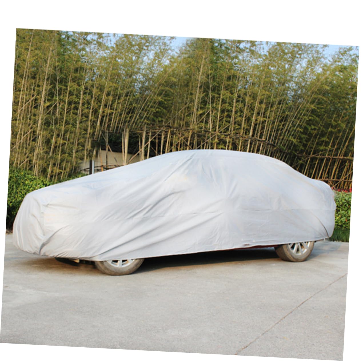 Alipis Weather Car Cover Waterproof UV Protection Size L Silver Universal Fit for Sedans and SUVs Dustproof Summer — view 3