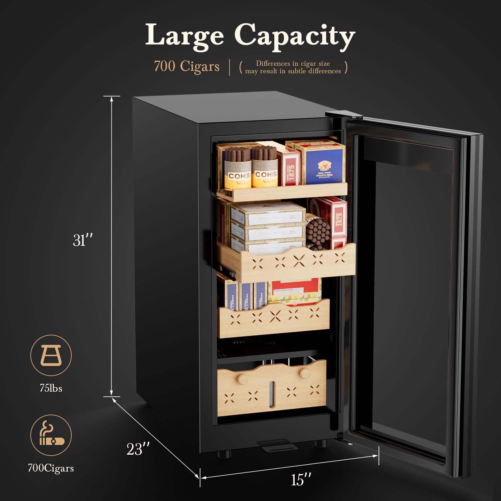 Lioncho 85l Intelligent Temperature & Humidity Adjustable Electronic Refrigerator Cabinet (700 Counts Capacity), Digital Lcd Display, Stainless Steel Lockable on Fridge.com - View 6