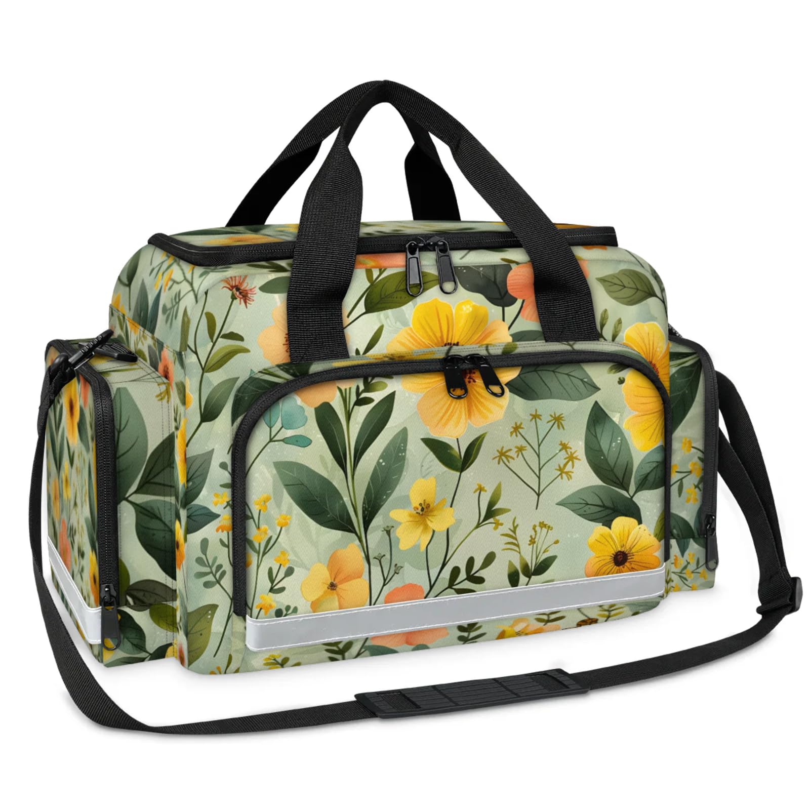 GzLeyigou First Aid Bags Empty, Gothic Flower Emergency Bag First Aid Kit Multiple Compartment Kit Carrier On Call Trauma Bag For Paramedics Emergency Medical Supplies Kit