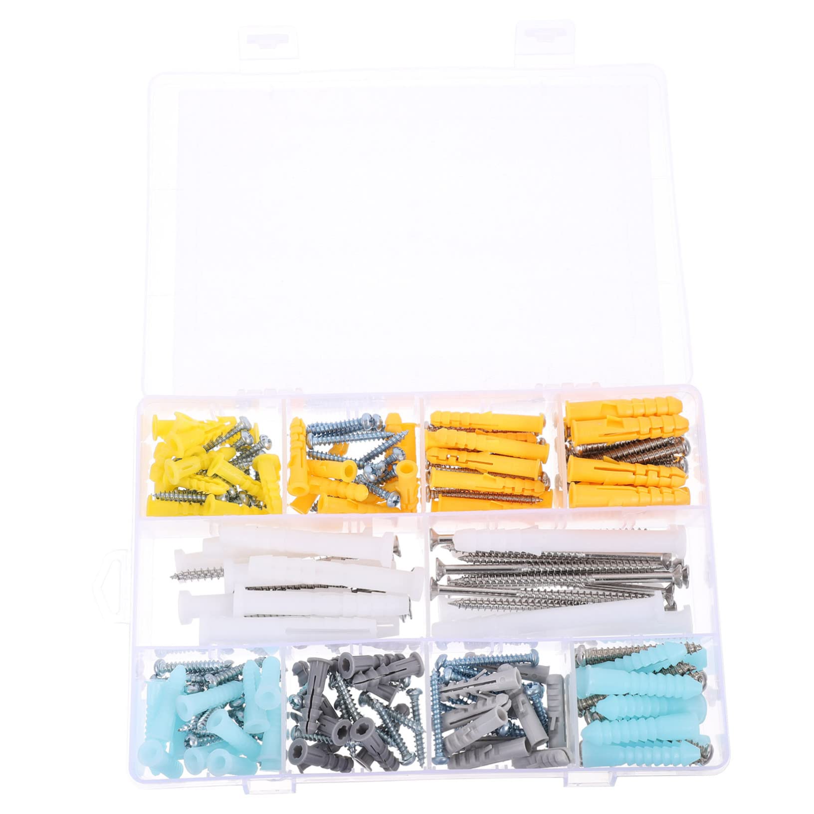 TIDTALEO Drywall Anchor Set 220pcs Wall Anchor Screw Kit High Strength Abs Plastic for Drywall Toggle Bolts Picture Hangers Home Decor