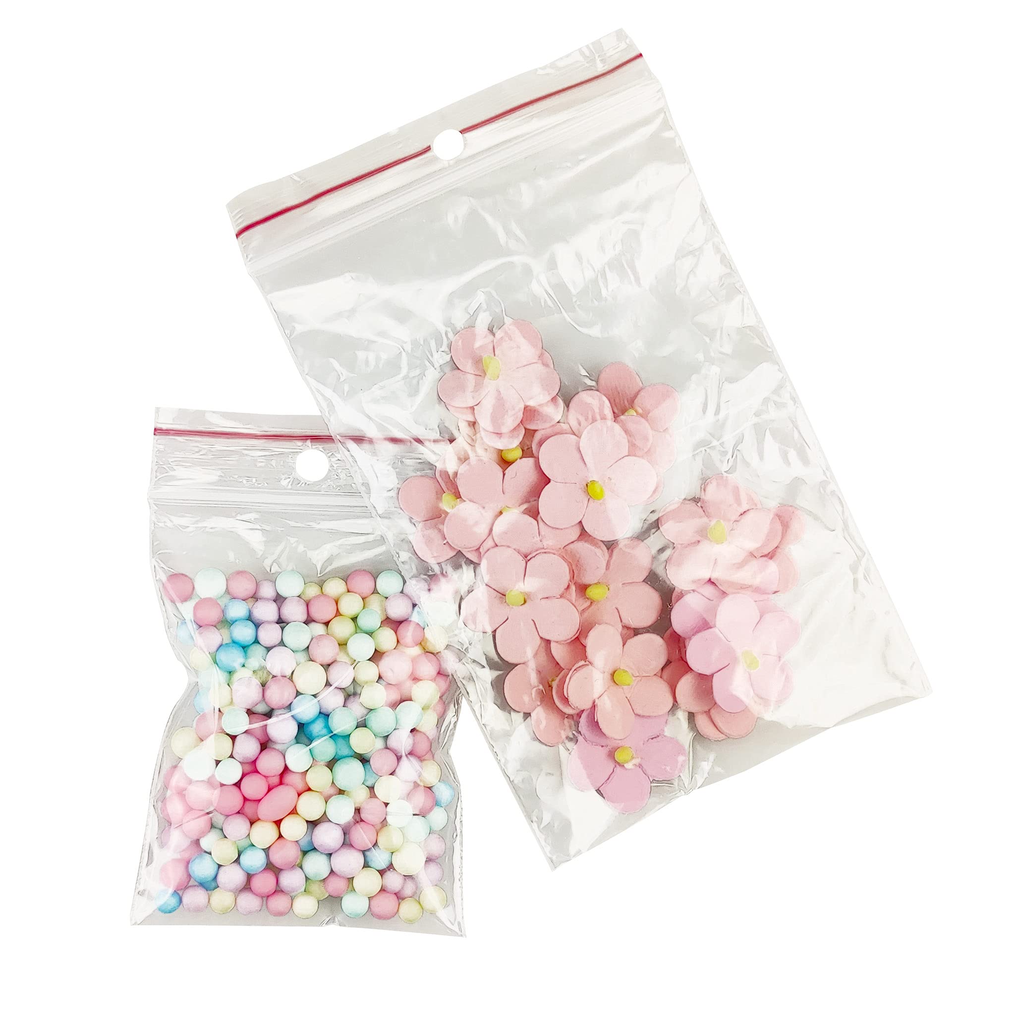 Netuno 500 Sacchetti con Chiusura a Pressione Trasparenti Mix Misure grandi (100 pezzi x 5 formati) bustine plastica Polietilene Buste con Zip Sacchetti di Plastica Richiudibili Polybags Trasparenti