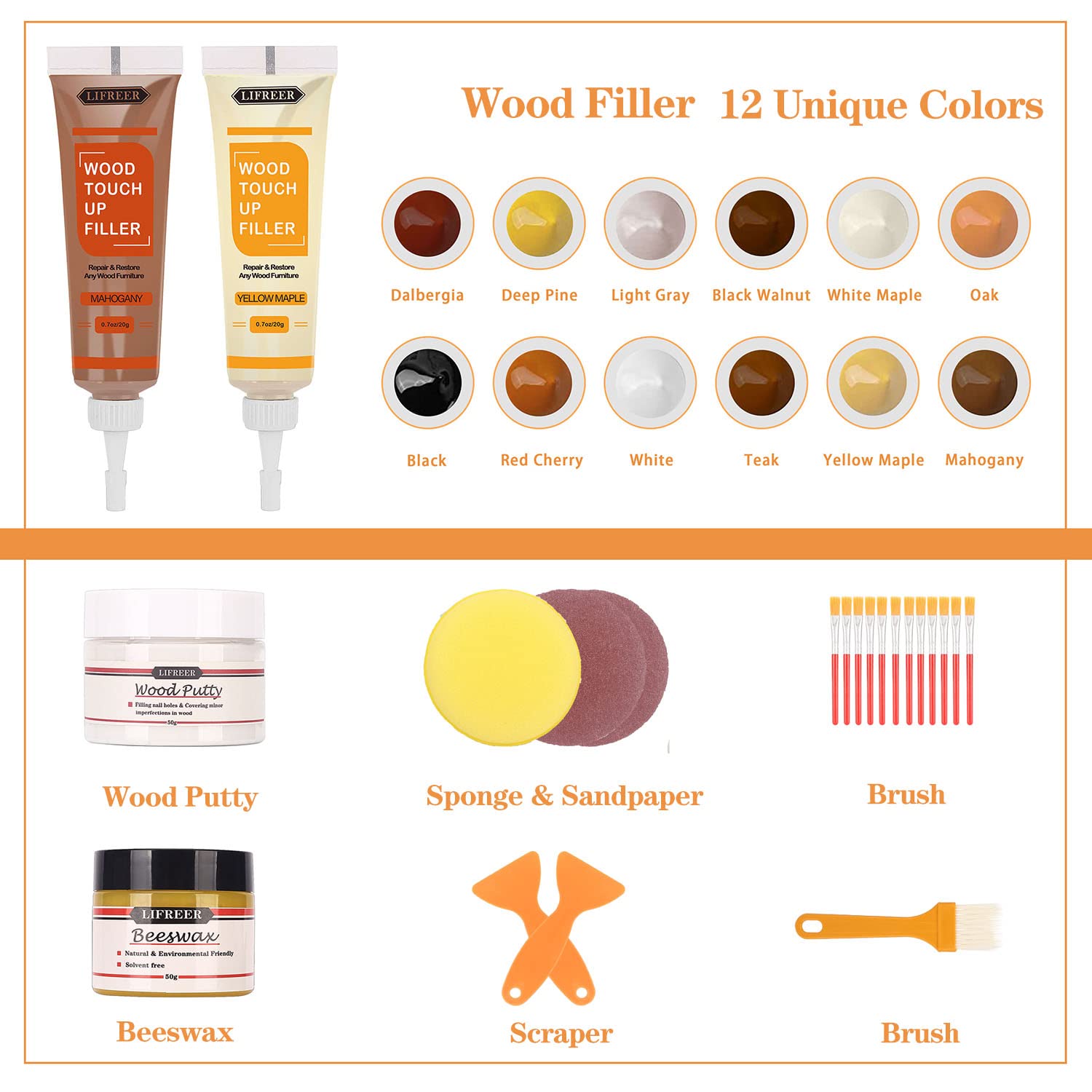 Laminate Floor Repair Kit, High-Performance Wood Filler, Wood Putty with Beeswax - Image 3