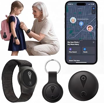 SCIHDETR SCIHDETR Traceur GPS Enfant Discret Bracelet et Porte-clés