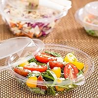 Vista 3 de Restaurantware Basic Nature - Recipientes de plástico desechables de 12 onzas, 500 cuencos de plástico para ensaladas, tapas se venden por separado