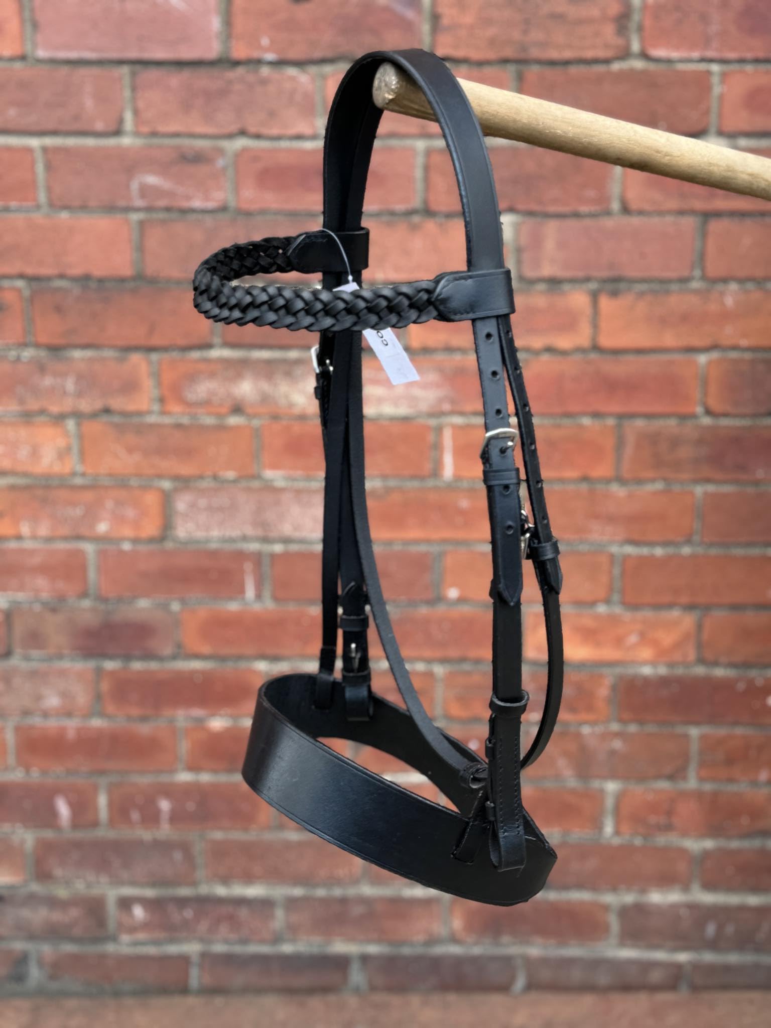 Equipride Working Hunter Bridle Plated Reins and Browband Black & Brown (Black, Shetland)